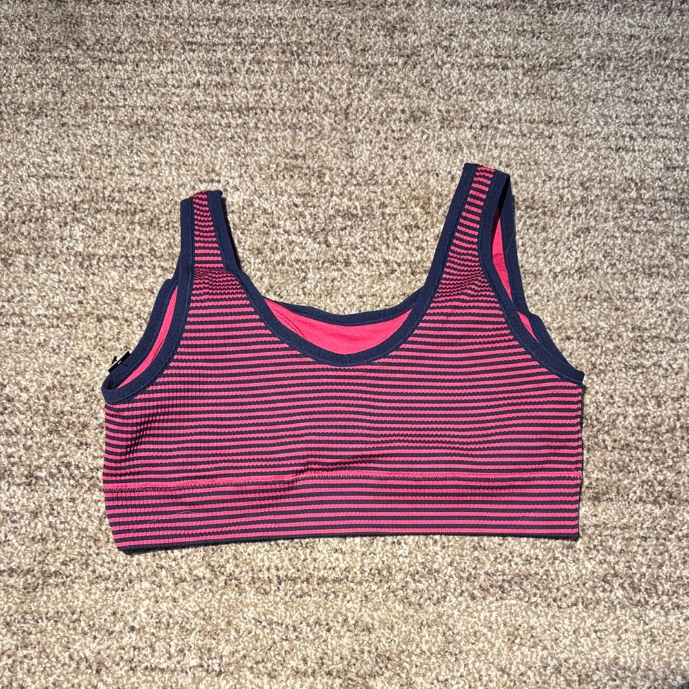 Torrid Curve Striped Pink and Navy Sports Bra - Size 1X - NWT - Picture 2 of 6